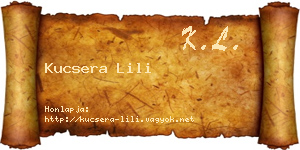 Kucsera Lili névjegykártya